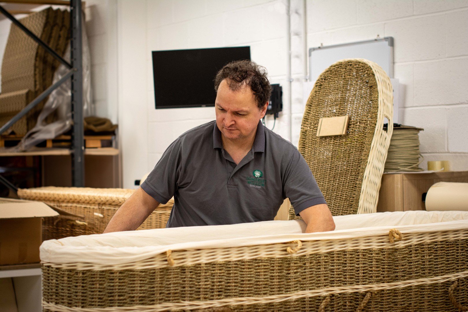 Quality control inspection of a coffin